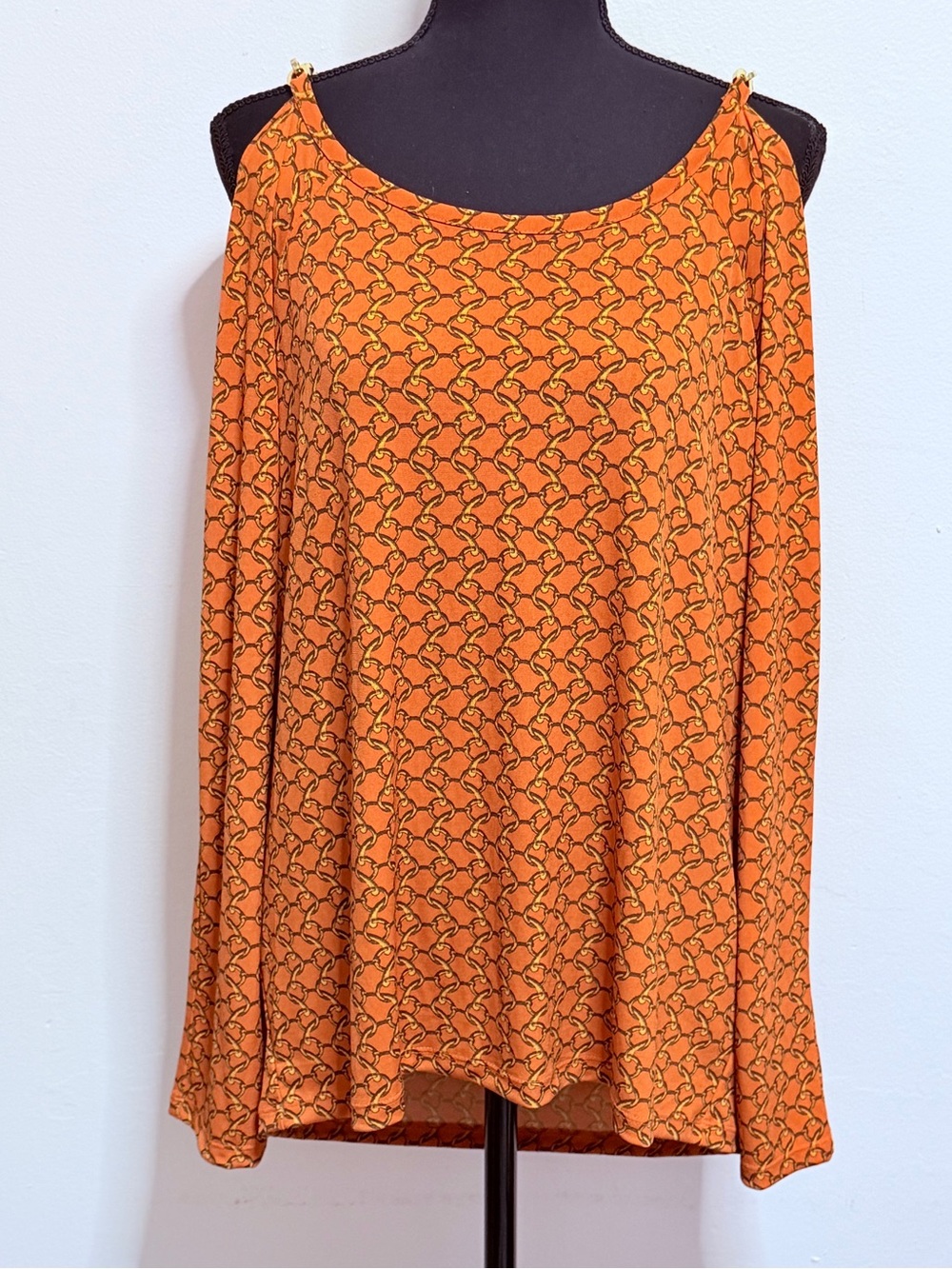 MICHAEL Michael Kors Orange Geometric Top Large